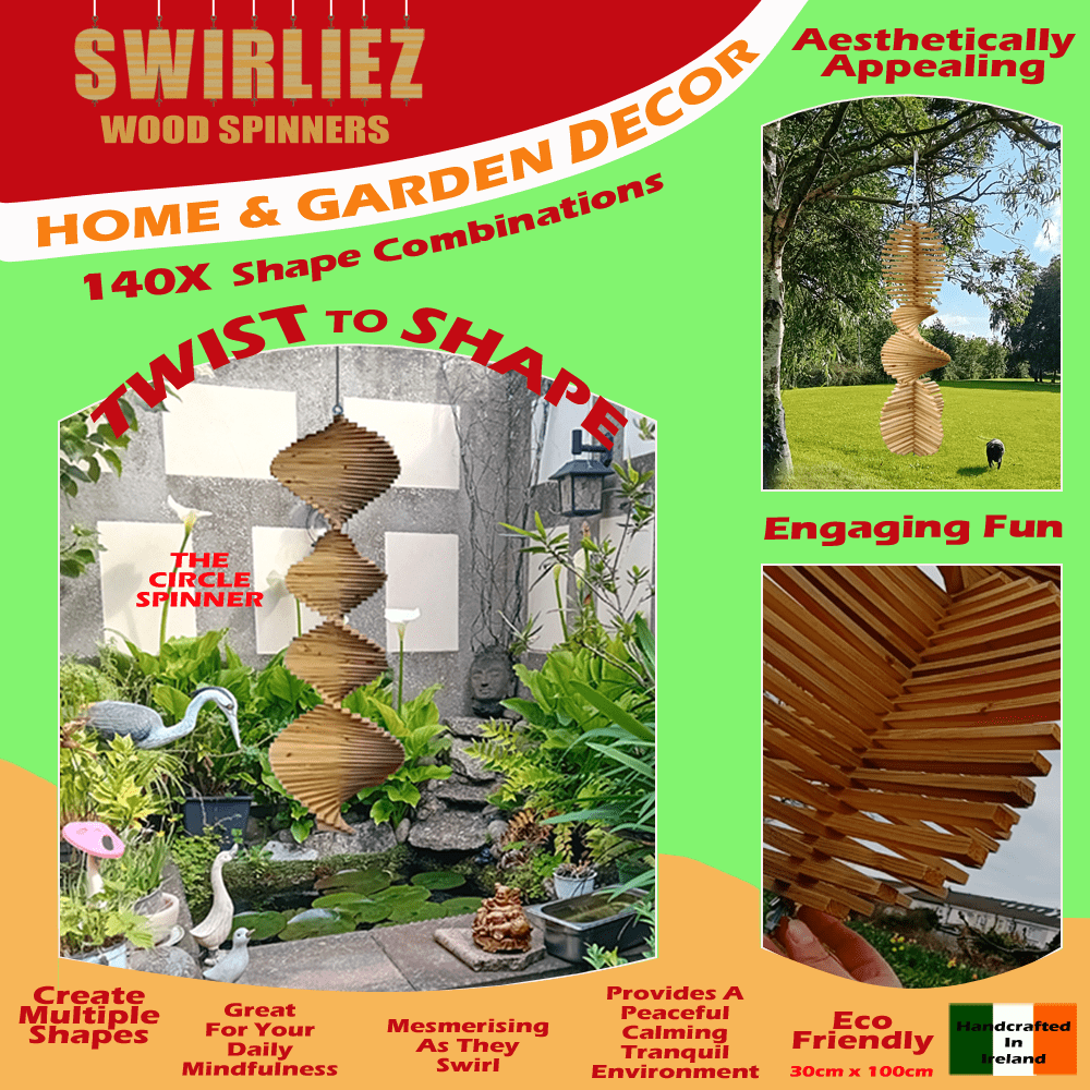 Swirliez Circles Large Wood Spinner Home Decor