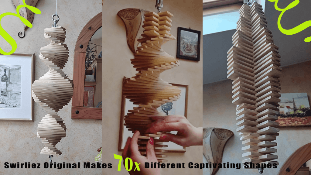 Swirliez Original Wood Spinner allows you to create 70x different captivating shapes